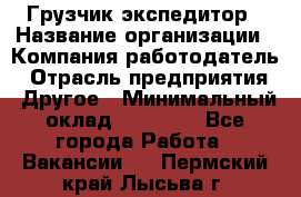 Грузчик экспедитор › Название организации ­ Компания-работодатель › Отрасль предприятия ­ Другое › Минимальный оклад ­ 24 000 - Все города Работа » Вакансии   . Пермский край,Лысьва г.